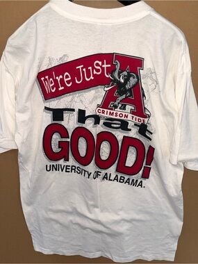 Vintage 1995 Alabama Crimson Tide T Shirt XL Big Logo Double Sided 90s NCAA Rare